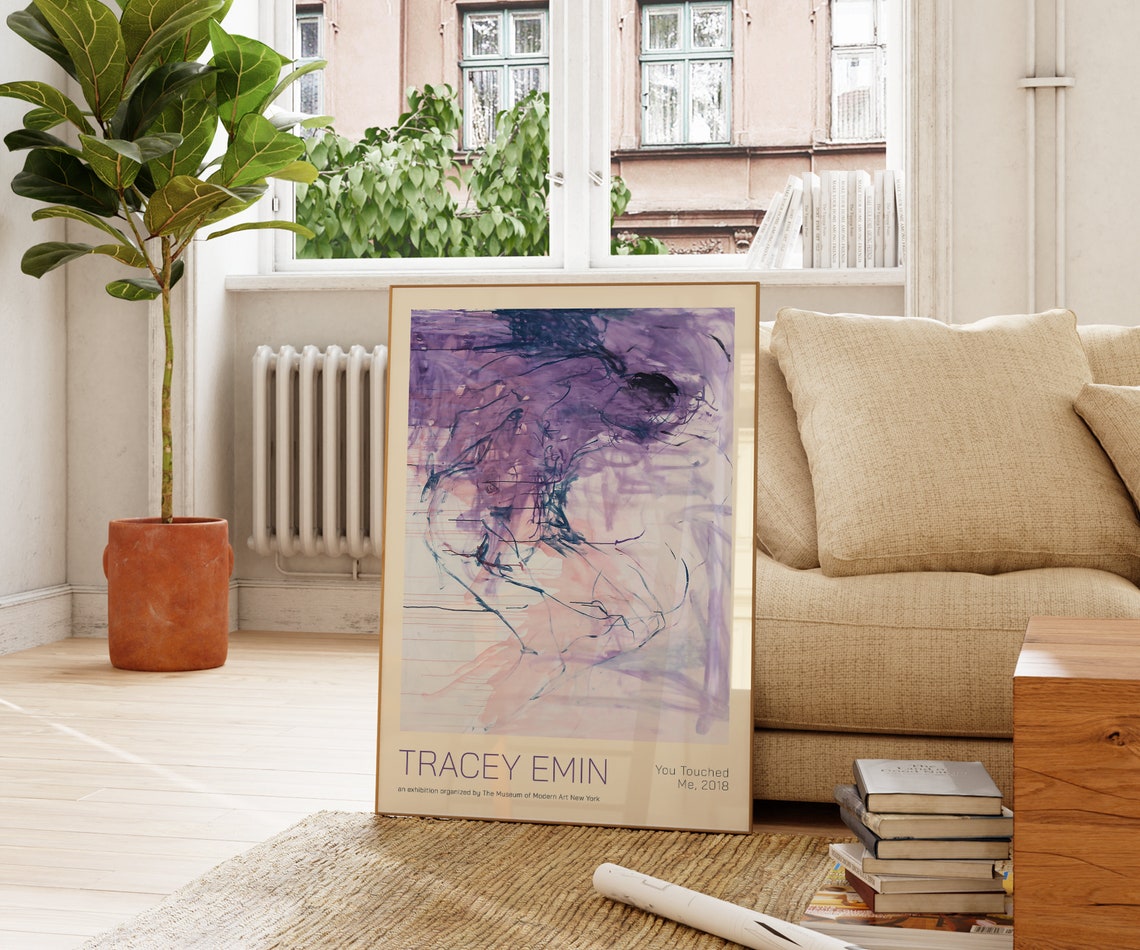 Tracey Emin You Touched Me 2018 Purple Abstract Figure Art Poster - Image 3
