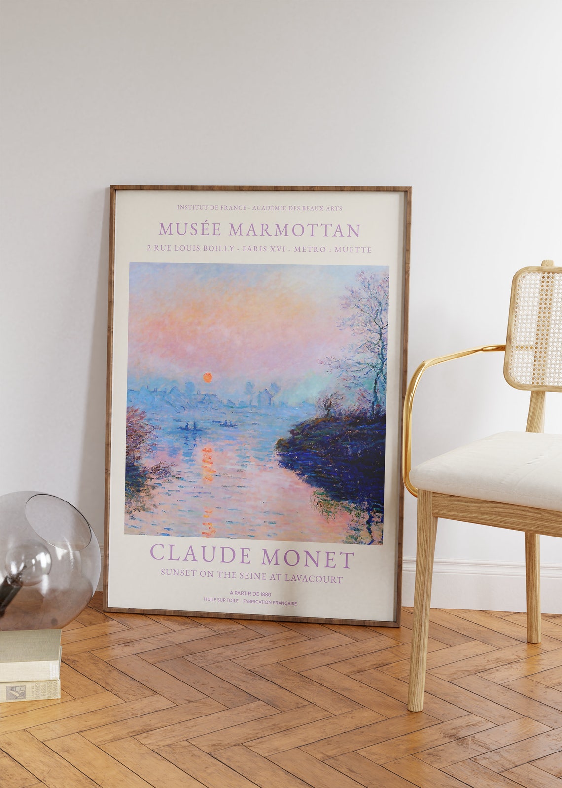 Claude Monet Sunset on the Seine at Lavacourt 1880 River Art Print - Image 4