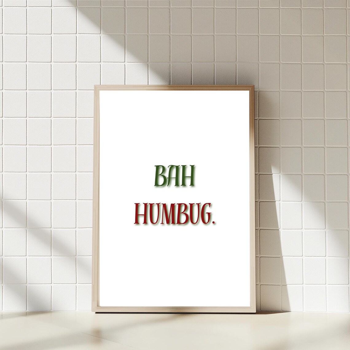 Bah Humbug Funny Christmas Holiday Typography Quote Art Poster