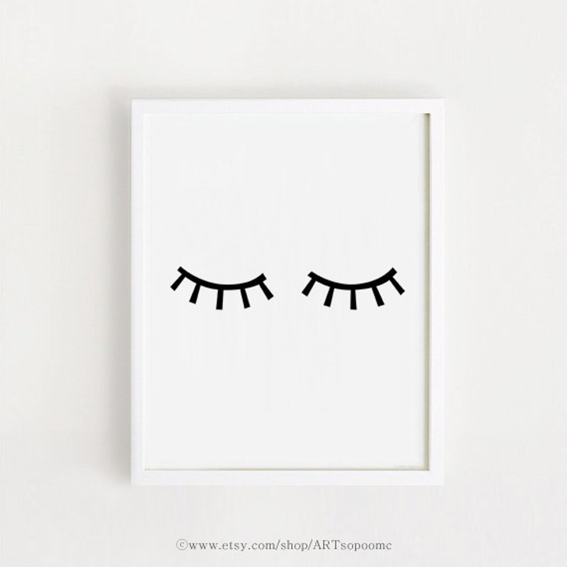 Eye Art Print Black And White Lashes Minimalist Nursery Decor