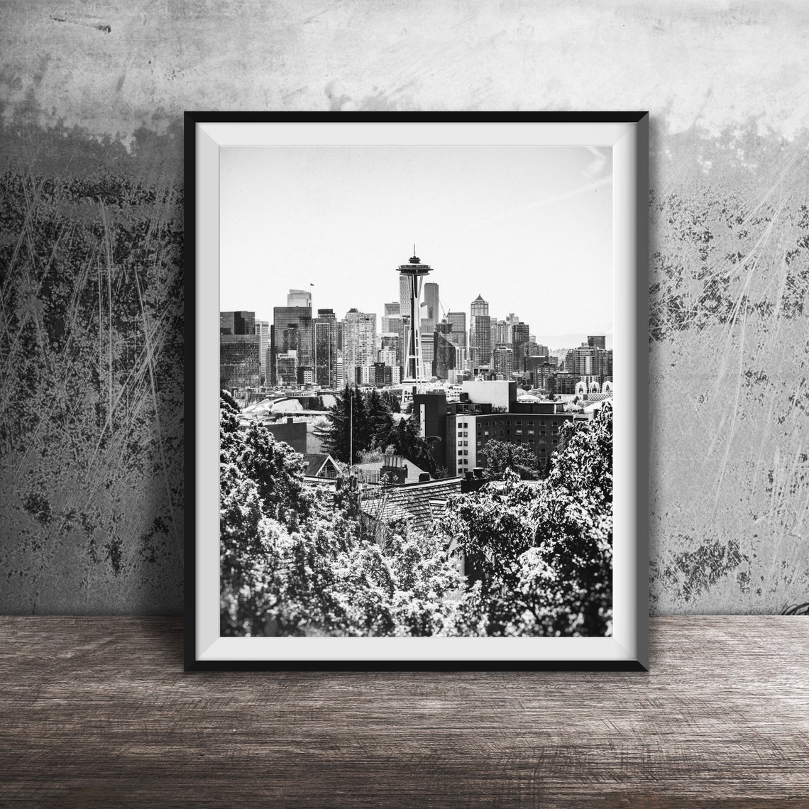 Seattle Skyline with Space Needle Cityscape Photography Poster - Image 2