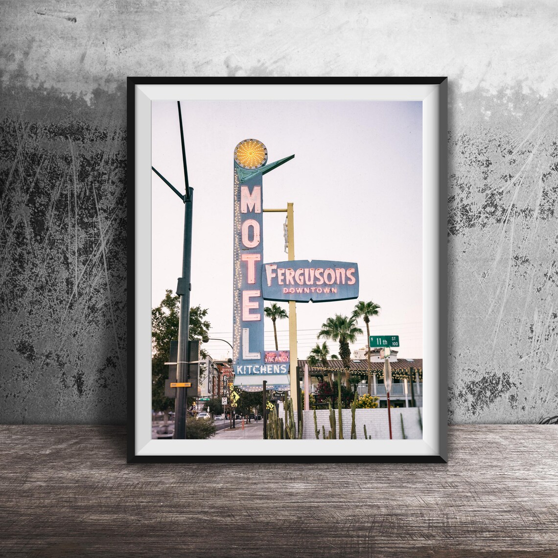 Fergusons Downtown Motel Tower Neon Sign Daytime Photo Poster
