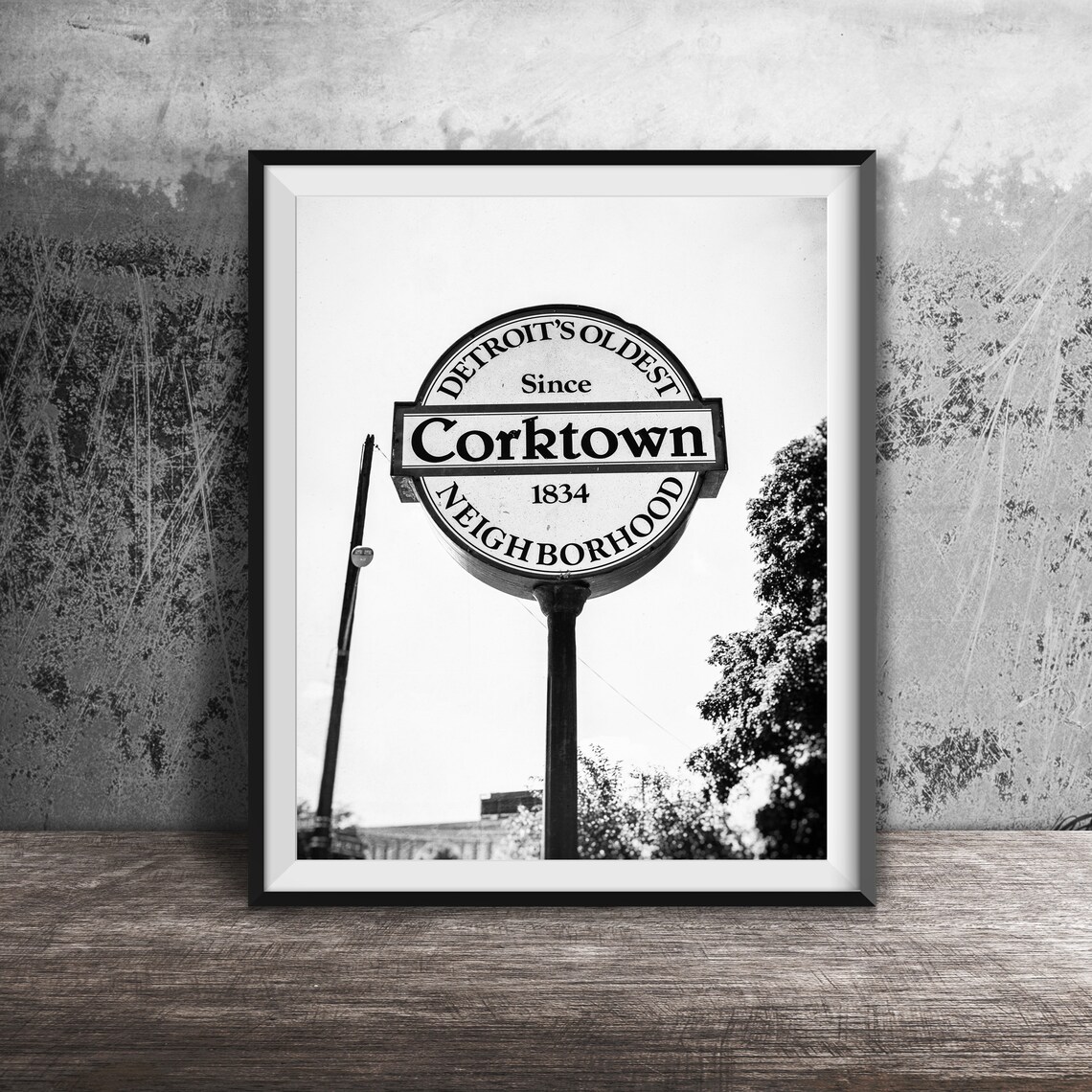 Corktown Detroit's Oldest Neighborhood Sign Photography Poster - Image 2