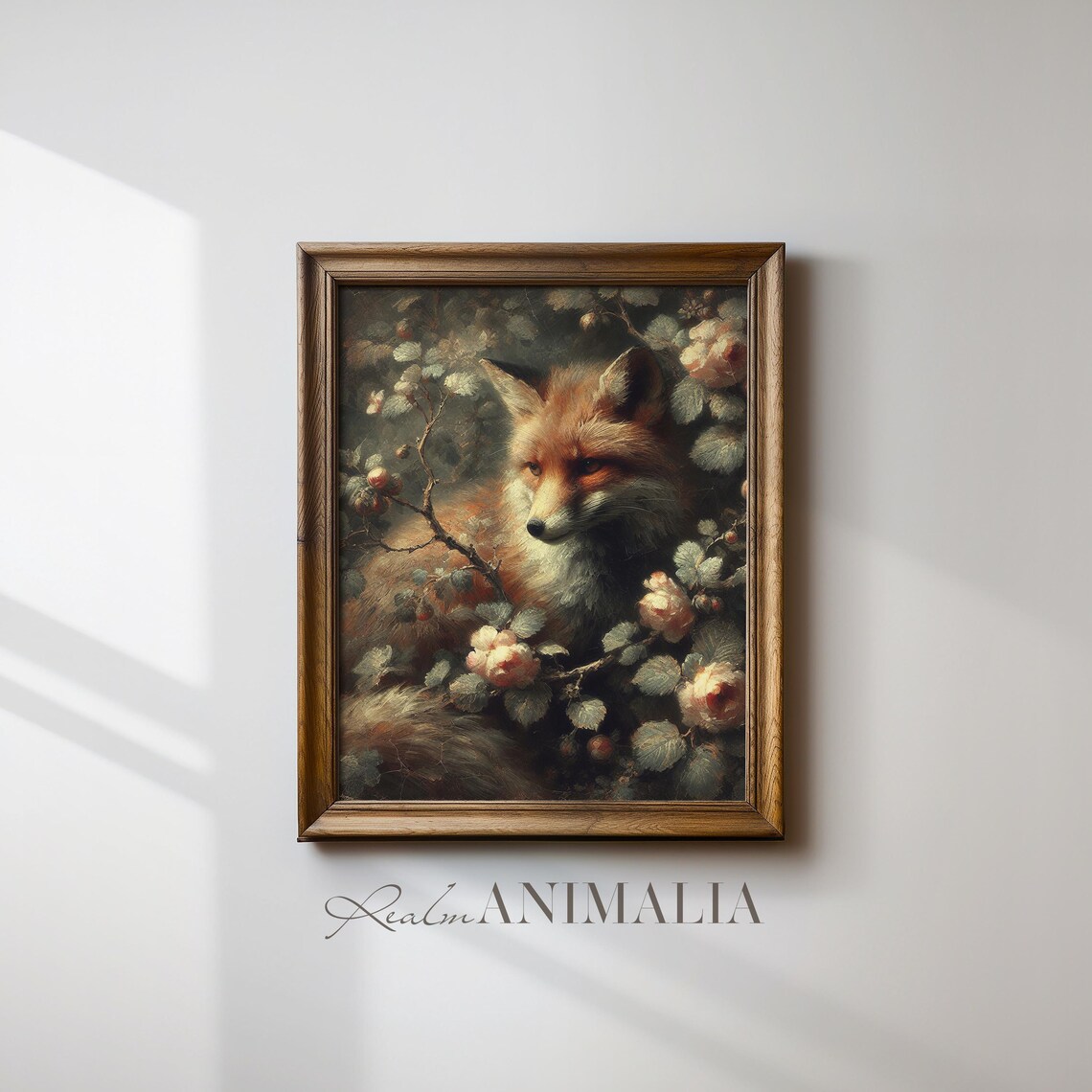 Fox Painting Vintage Art Floral Botanical Fox Fine Art Print Moody Romantic Red Fox Wall Decor Fox Fx012 - Image 4