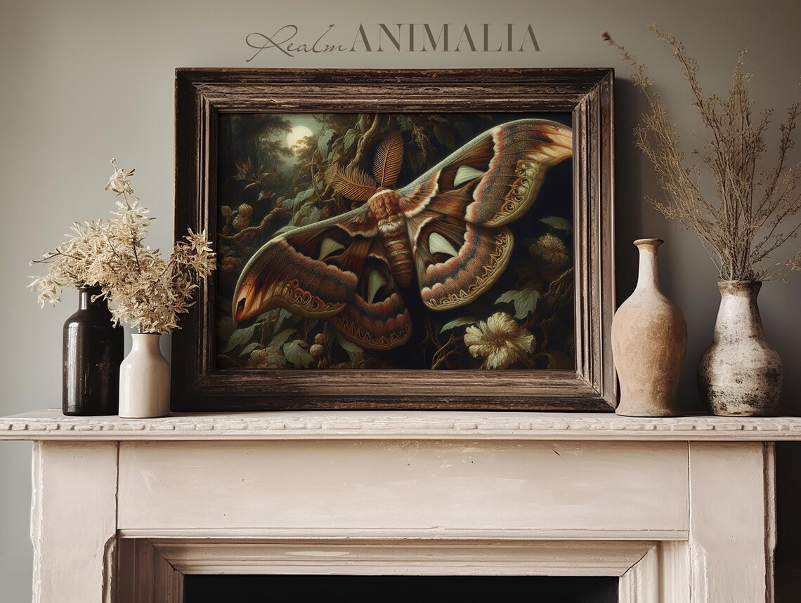 Atlas Moth Vintage Botanical Insect Art Print - Image 3