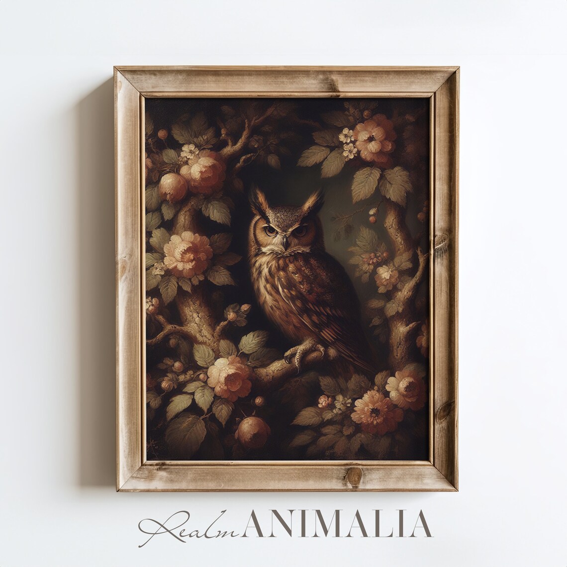 Vintage Moody Owl Art Print, Cottagecore Owl Decor - Image 2