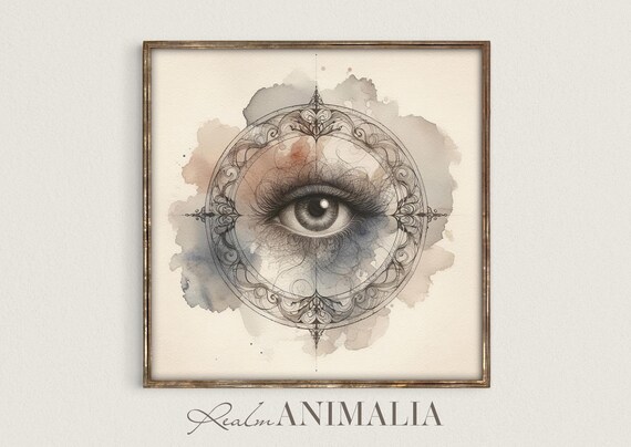 Lovers Eye Square Art Print Lovers Eye Human Anatomy Watercolor Illustration Wall Art Moody Romantic Victorian Valentine S136
