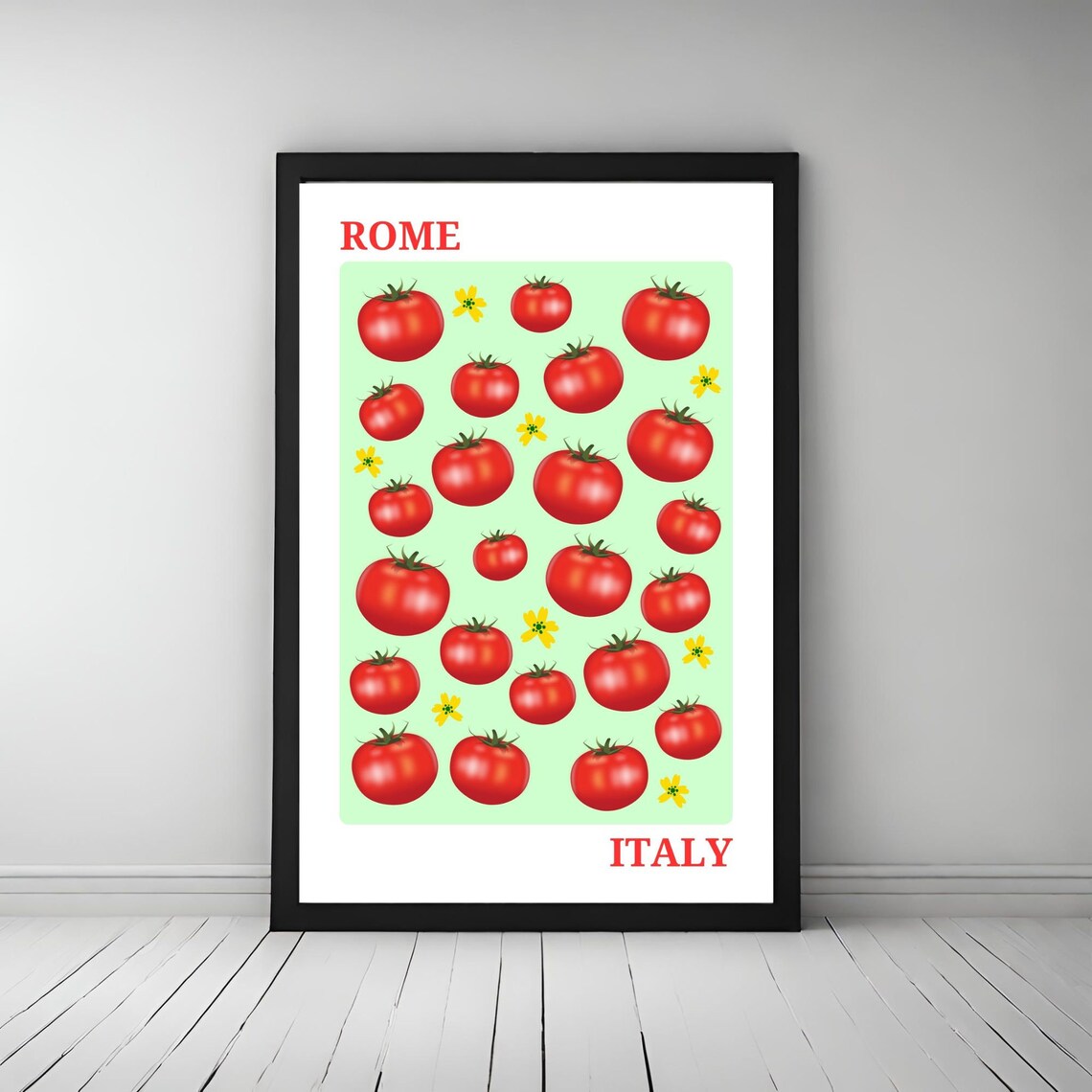 Rome Tomatoes Travel Poster, Italy Decor