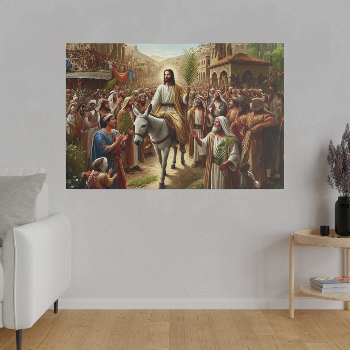 Palm Sunday Jesus Riding Into Jerusalem On A Donkey Art Poster - Image 4