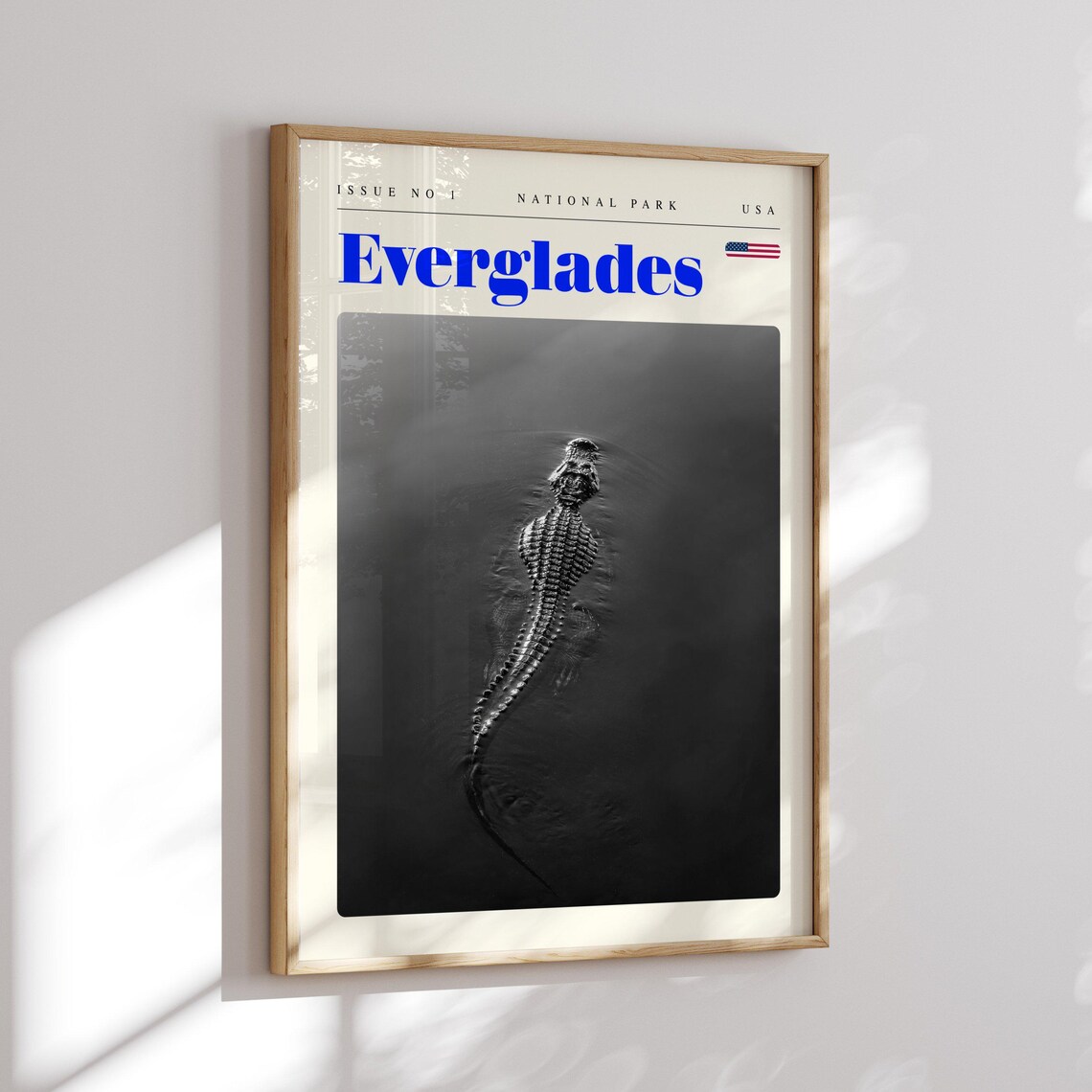 Everglades National Park Alligator Dark Water Wildlife Travel Poster - Image 2