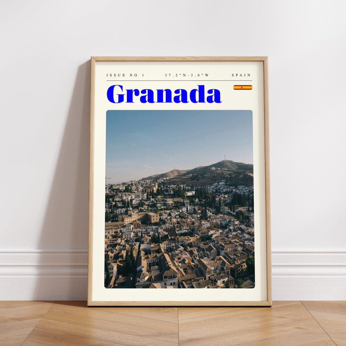 Granada Spain Hilltop Old Town Warm Panoramic Hillside Travel Poster - Image 3