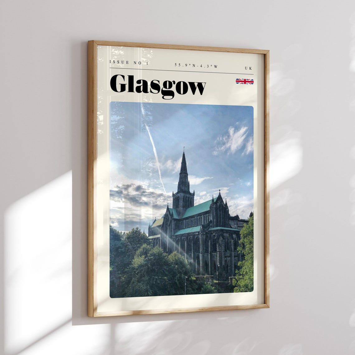 Glasgow Cathedral Spire Dramatic Sky Scotland UK Travel Poster - Image 2