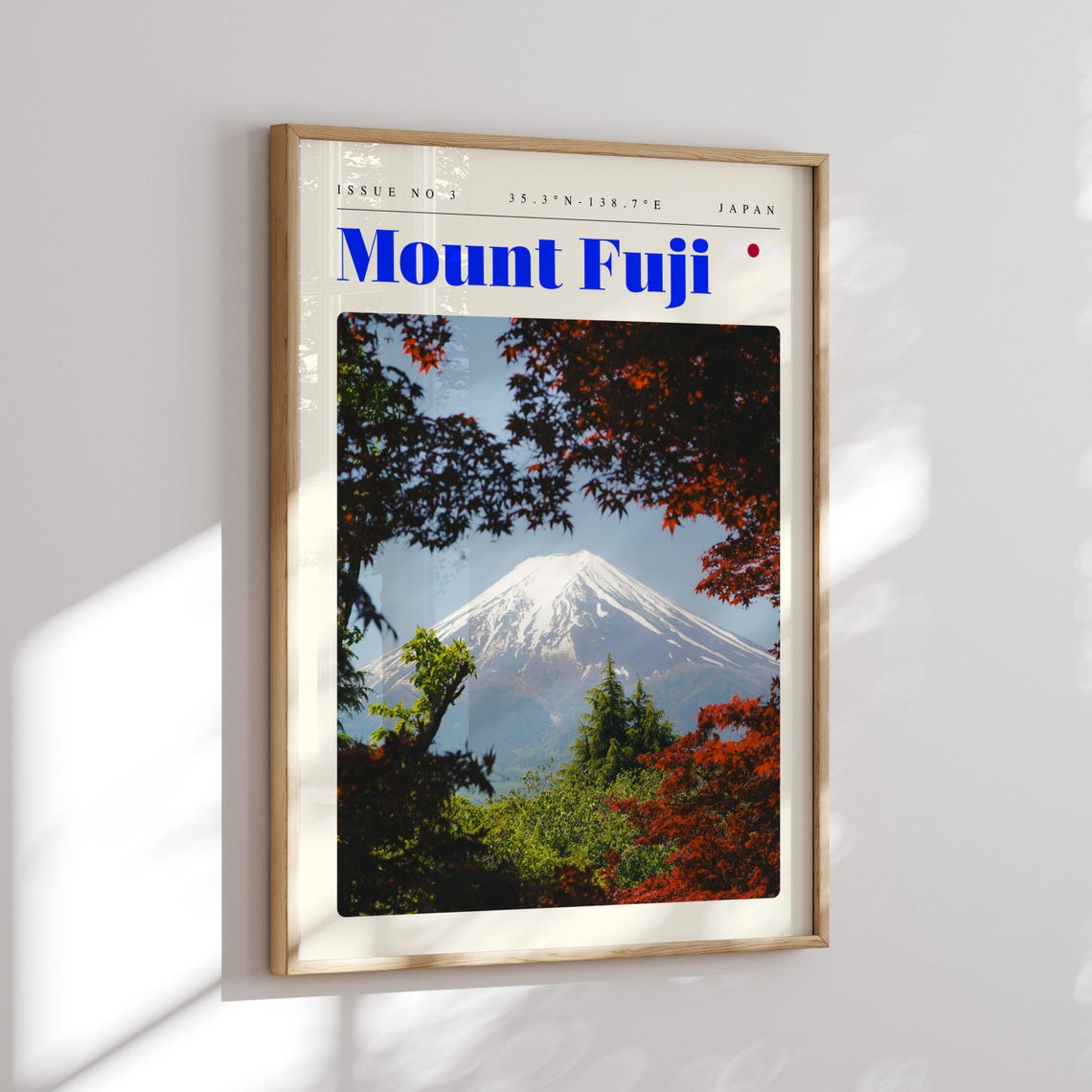 Mount Fuji Japan Autumn Foliage Snow Capped Volcano Travel Poster - Image 2