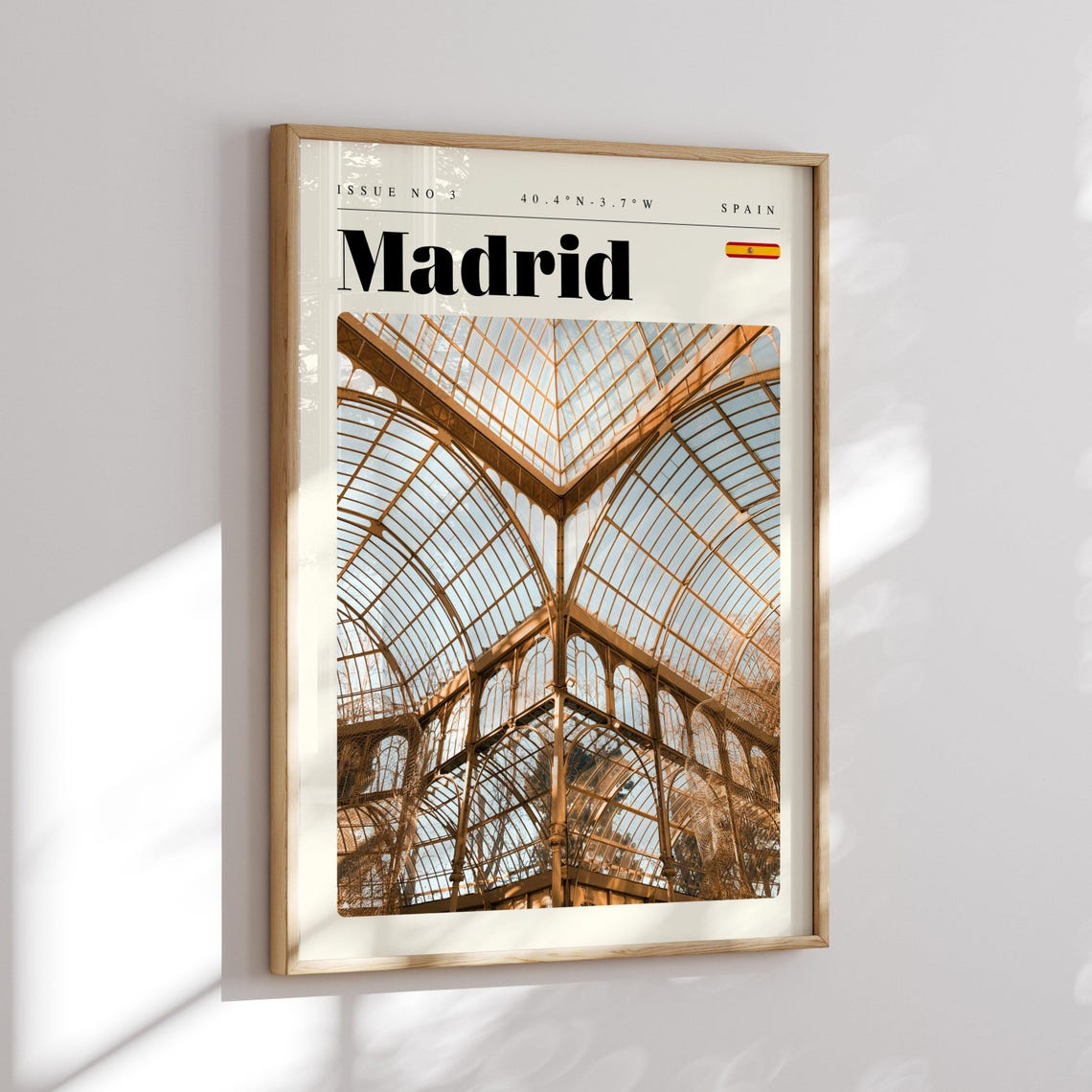 Madrid Spain Crystal Palace Glass Vault Modern Travel Poster - Image 2