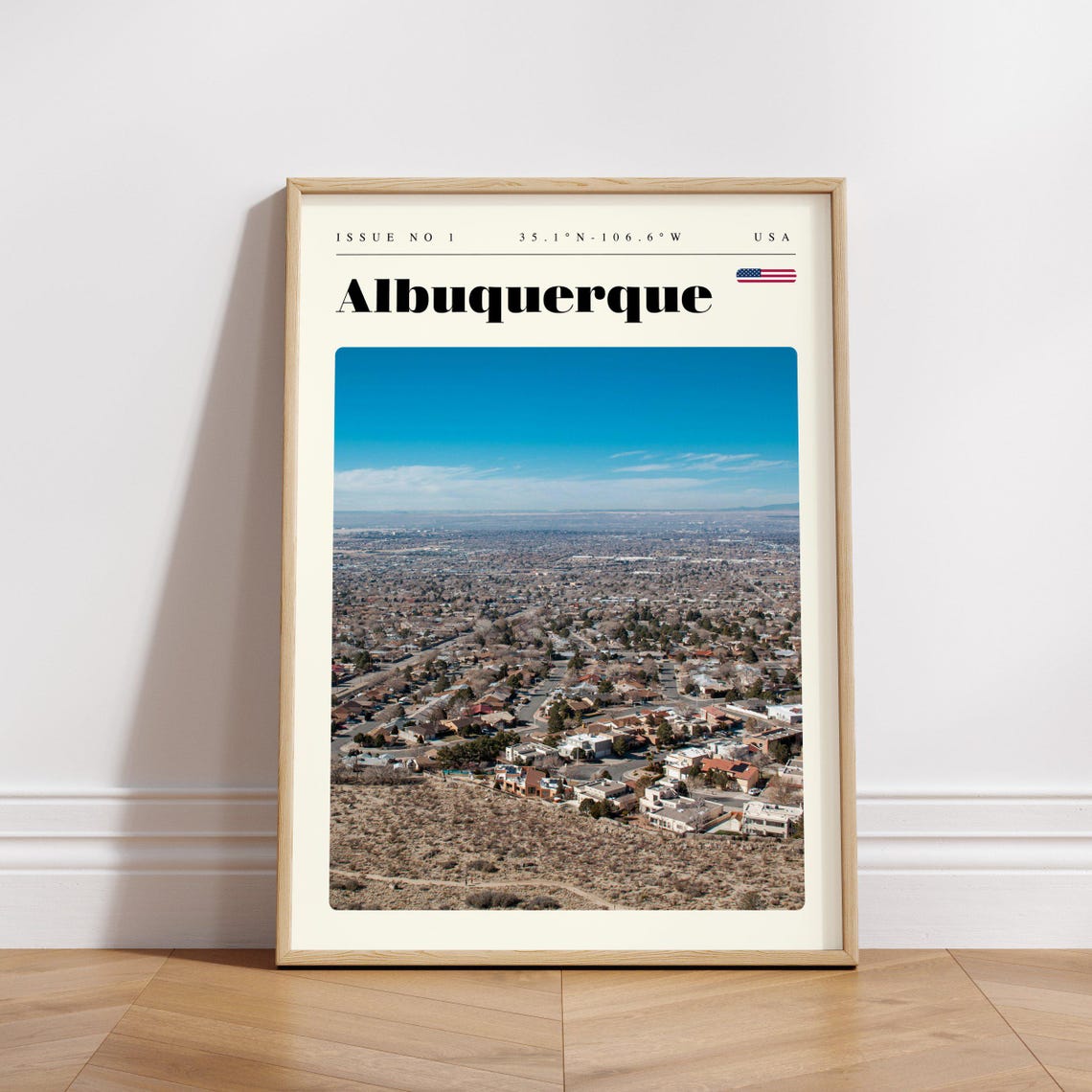 Albuquerque New Mexico Desert Aerial Vista Vintage Travel Poster - Image 3