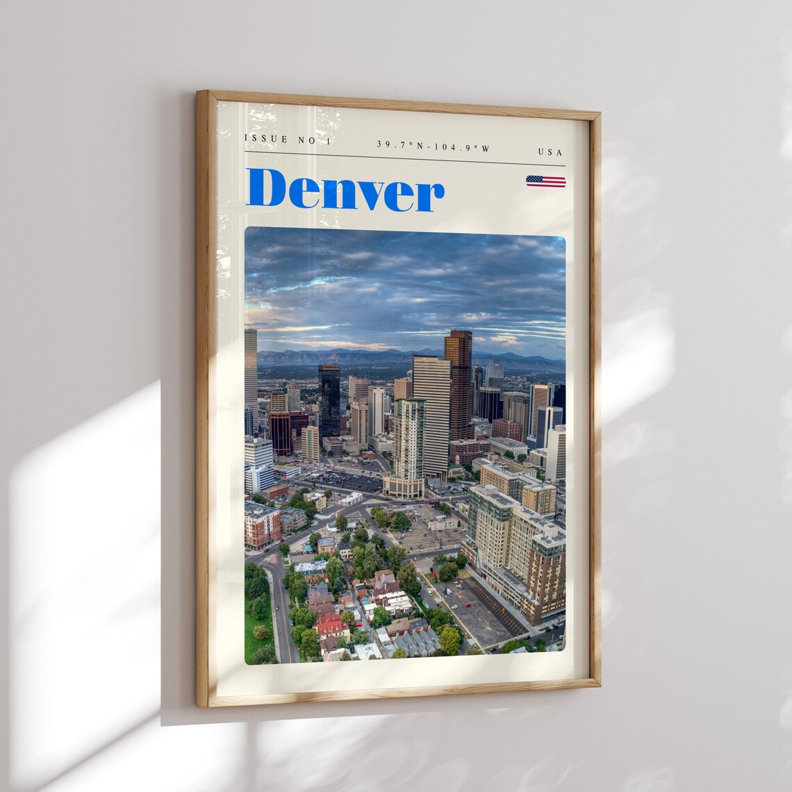 Denver Colorado Aerial Skyline Mountains Photo Travel Poster - Image 2