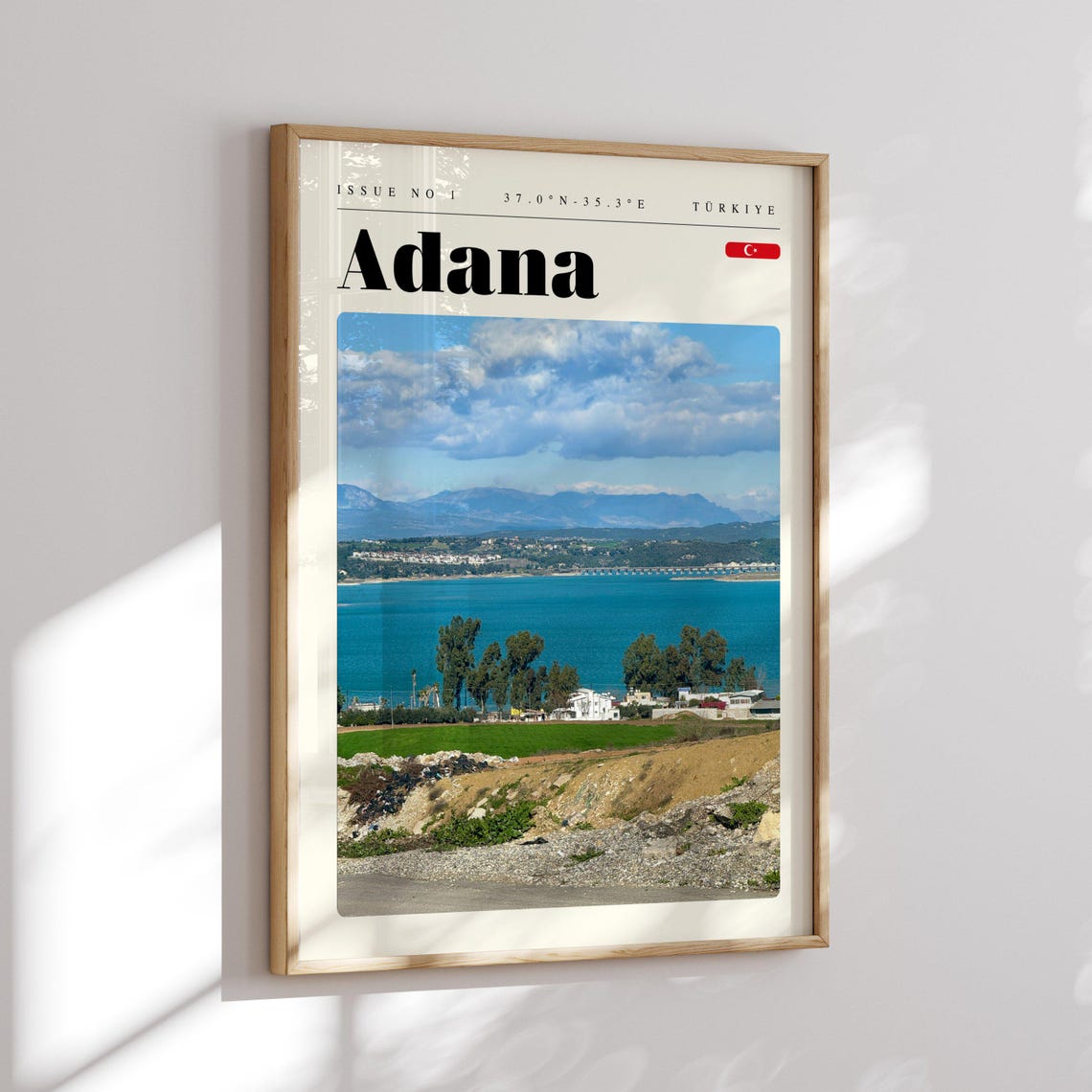 Adana Türkiye Turquoise Reservoir Mountain Scenic Travel Poster - Image 2