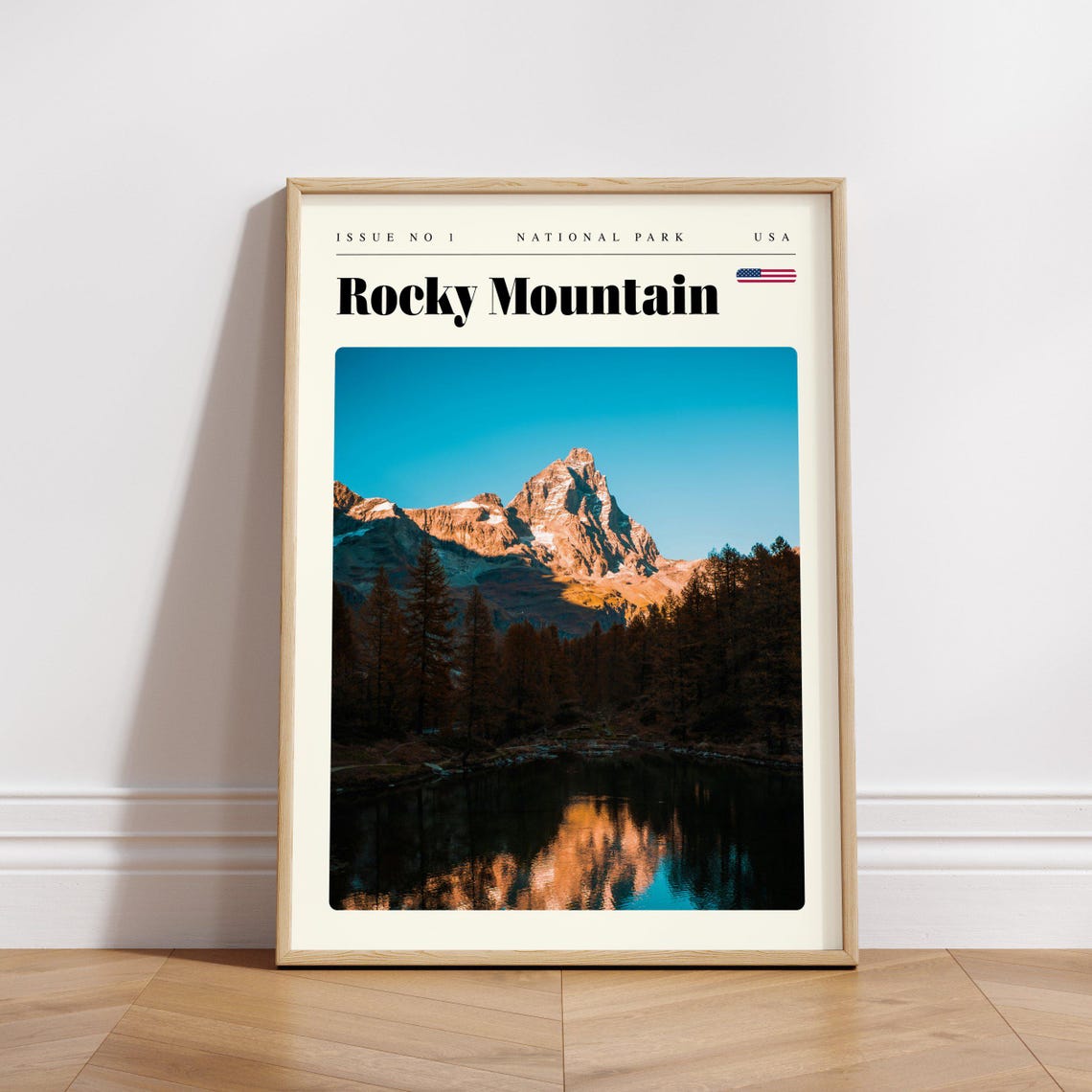Rocky Mountain National Park Peak Lake Reflection Sunset Travel Poster - Image 3