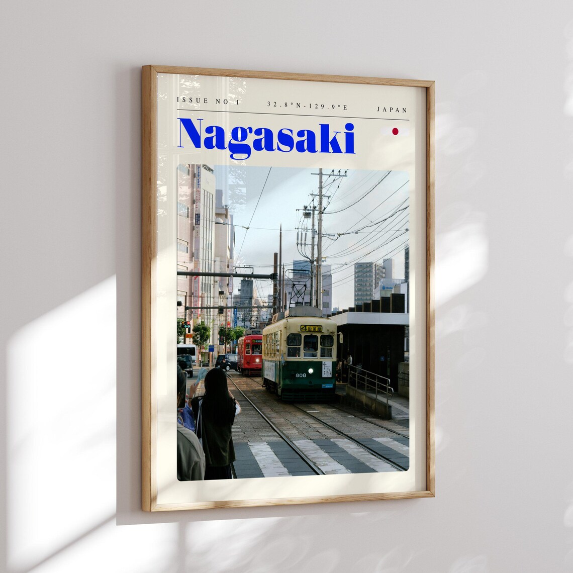 Nagasaki Japan Vintage Trams Historic City Street Travel Poster - Image 2