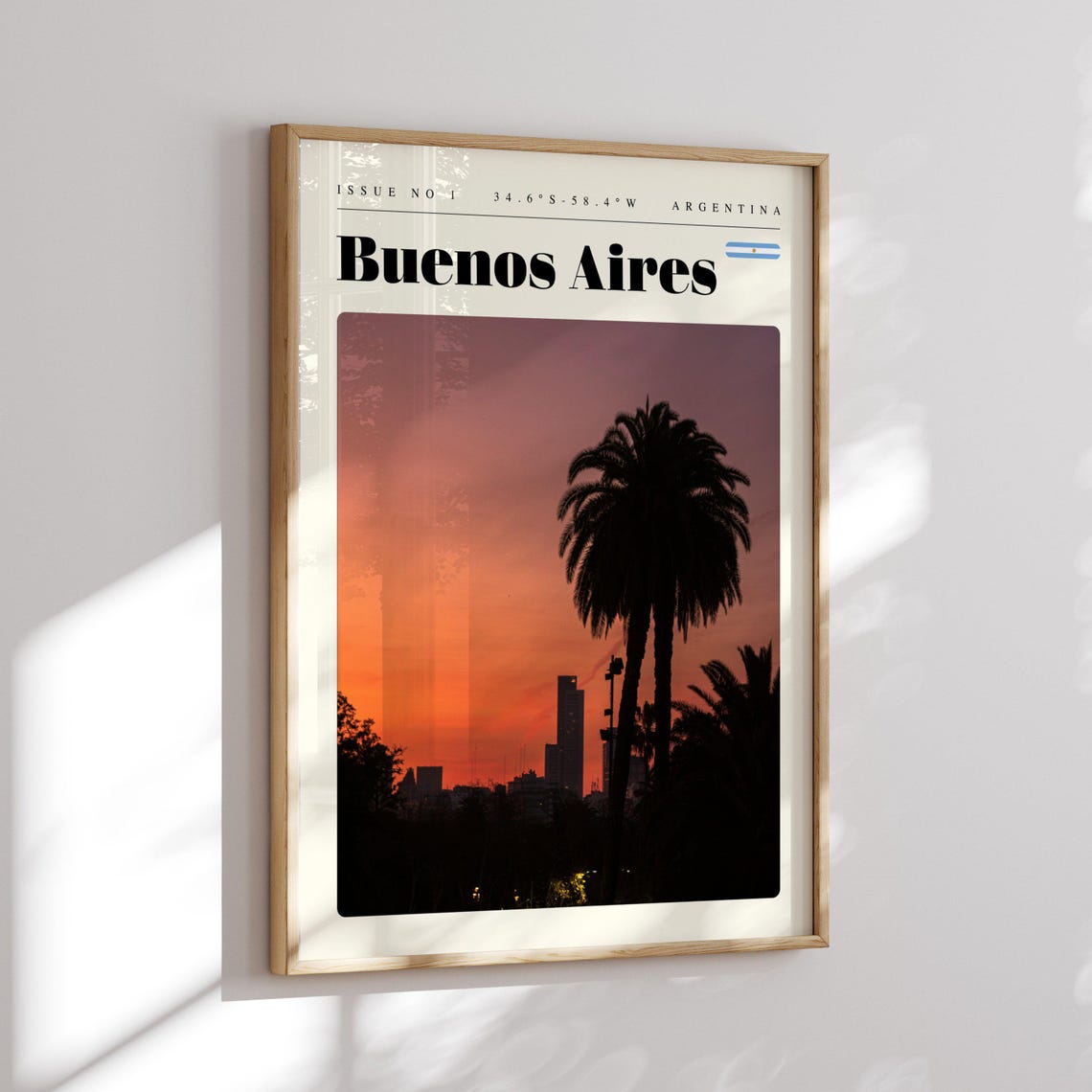 Buenos Aires Argentina Sunset Palm Skyline Tropical Dusk Poster - Image 2