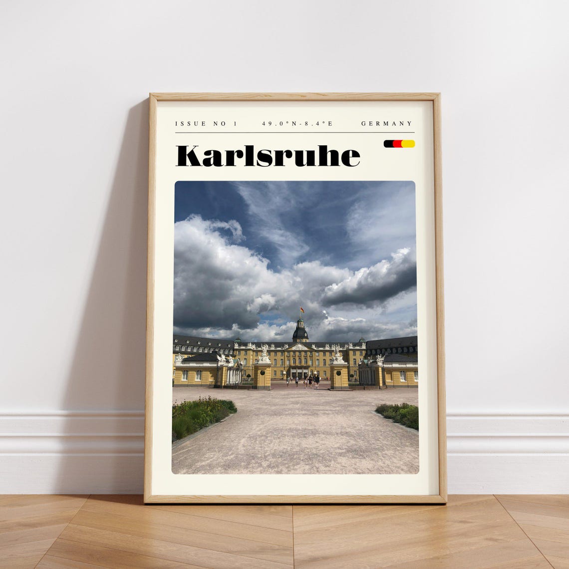 Karlsruhe Palace Dramatic Sky Germany Landmark Travel Poster - Image 3