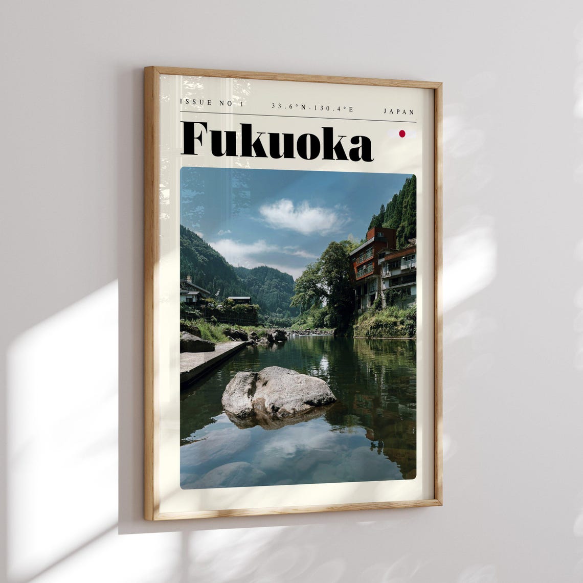 Fukuoka Japan Tranquil River Valley Forest Photo Travel Poster - Image 2