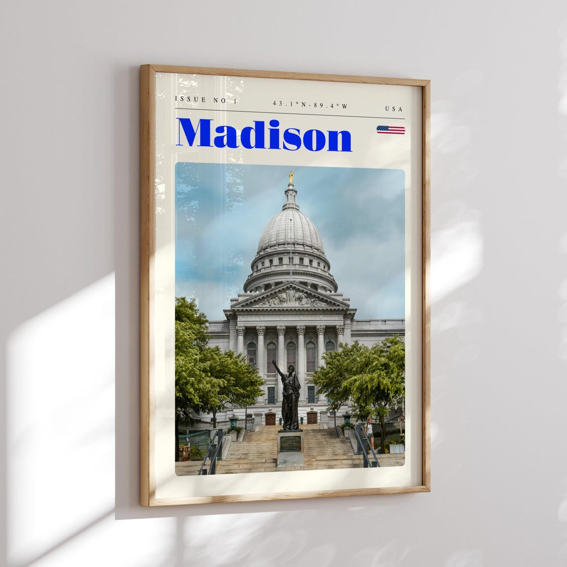 Madison Wisconsin State Capitol Dome Landmark Modern Travel Poster - Image 2