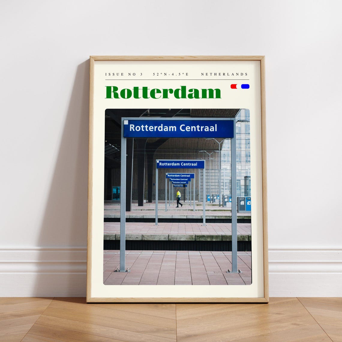 Rotterdam Centraal Station Sign Blue Netherlands Travel Poster - Image 3