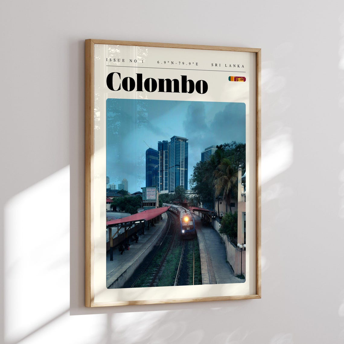 Colombo Sri Lanka Train Station Skyscraper Skyline Travel Poster - Image 2