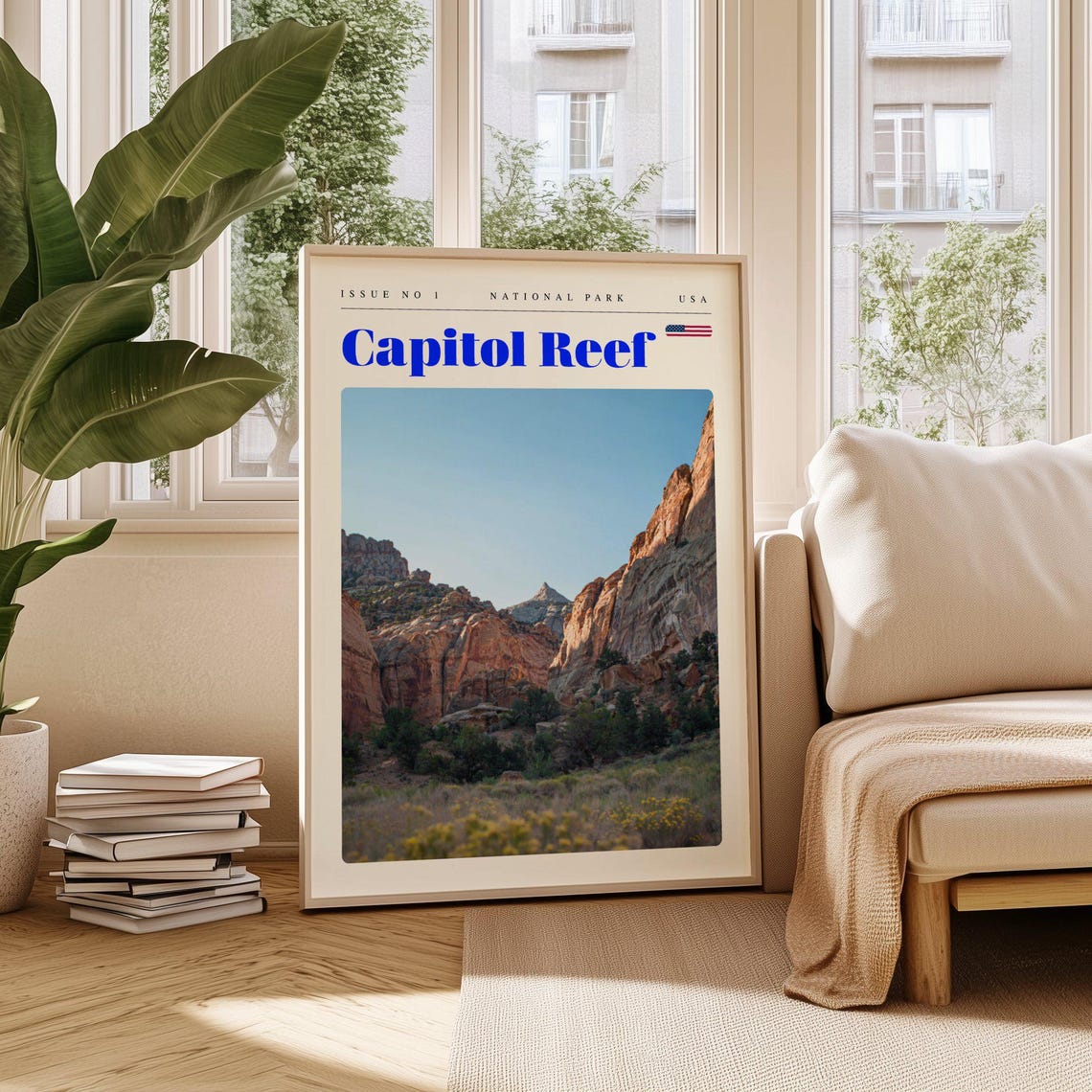 Capitol Reef Red Rock Canyon National Park Retro Travel Poster