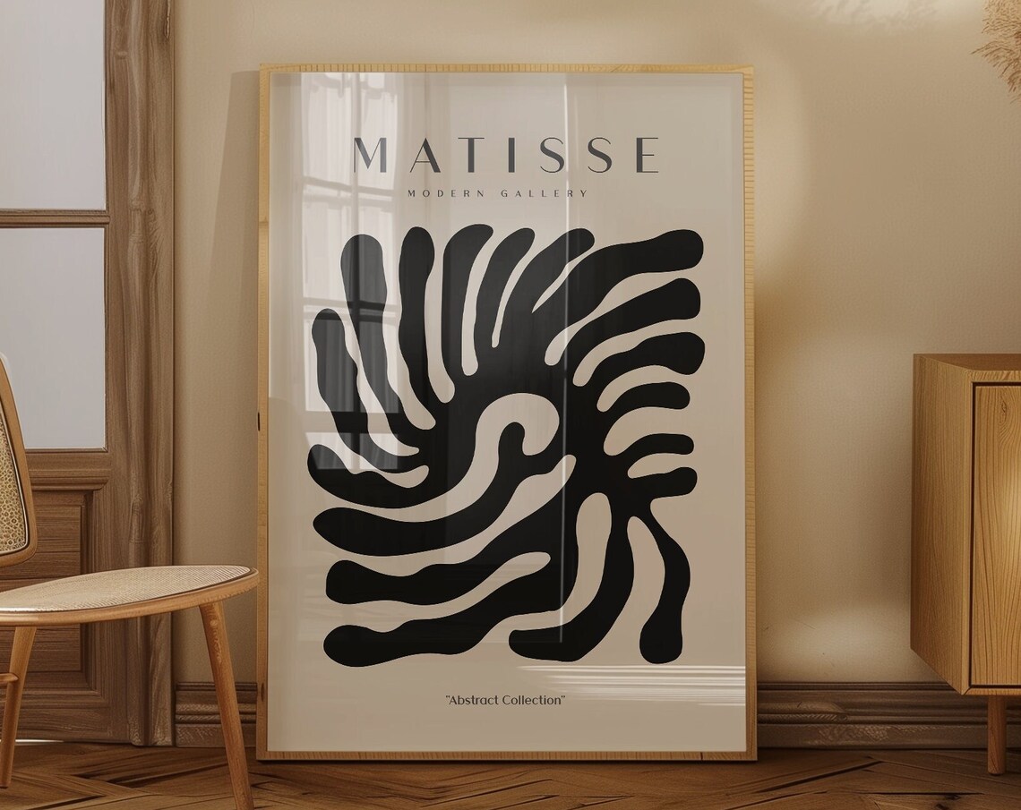 Henri Matisse Neutral Wall Art, Beige and Black Art Print - Image 2