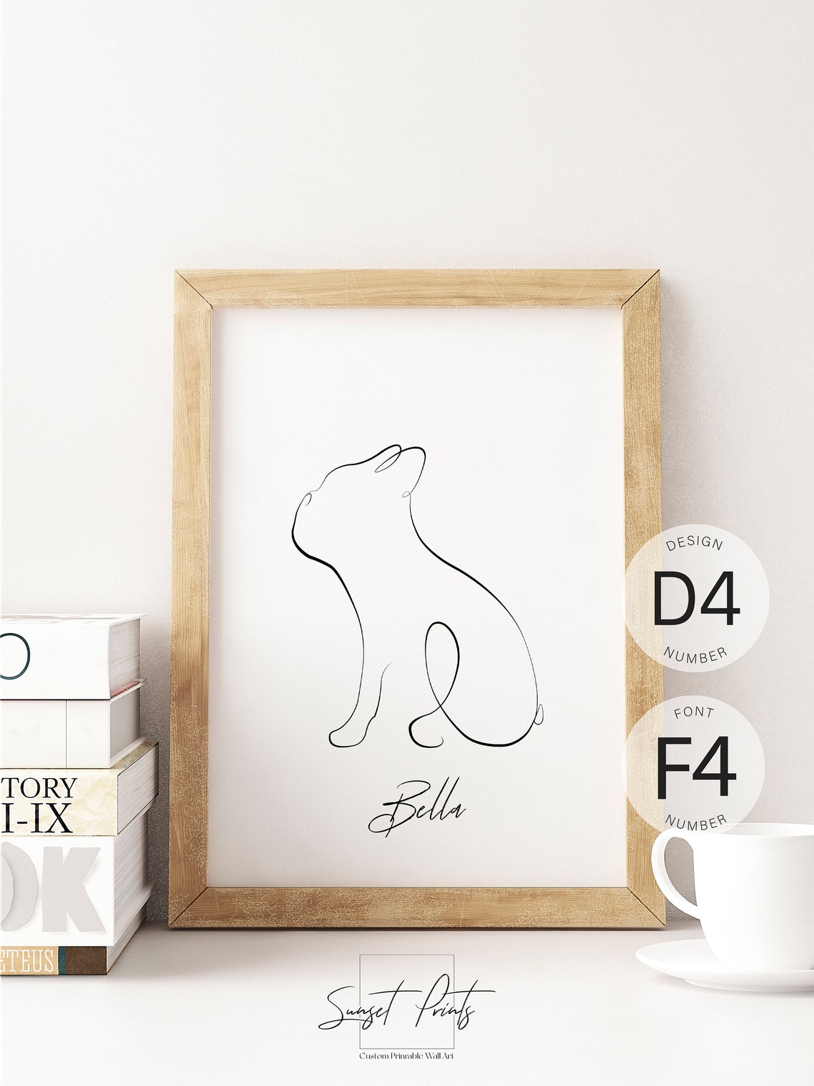 French Bulldog Customisable Gift Dog Lover Puppy Art Bulldog Line Drawing French Bulldog Silhouette Poster Gift Idea Animal Lover - Image 3