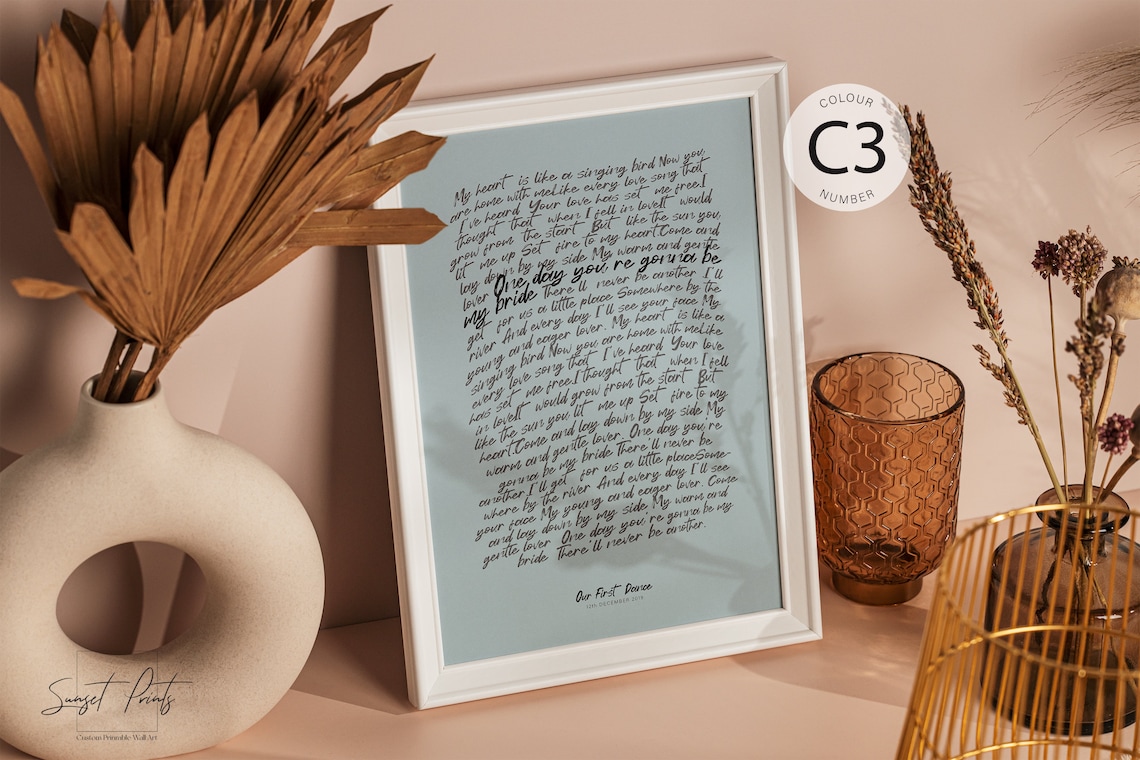 Handwritten Song Lyrics Personalized First Dance Print - Image 3