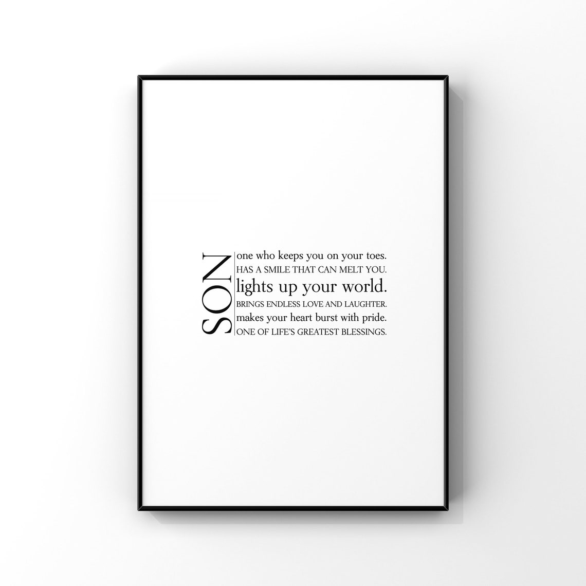 Son Definition Typography Gift Greatest Blessing Meaning Wall Art
