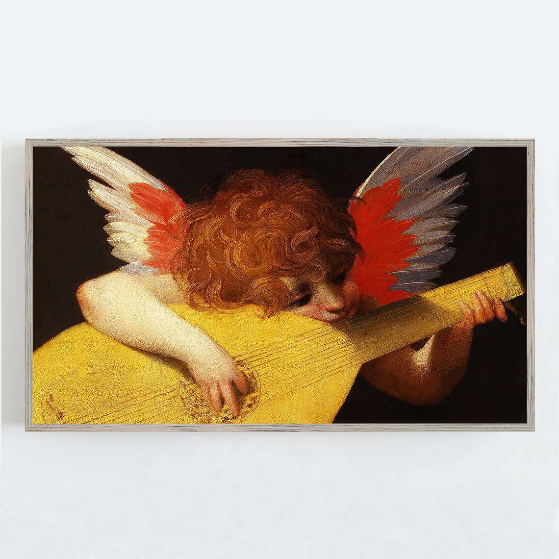 Cherub Playing Lute Renaissance Angel Music Oil Painting Wall Art - Image 2