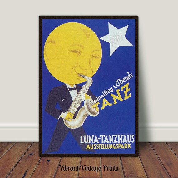 Saxophone Player Vintage Jazz Music Art Print
