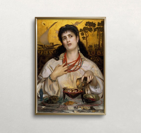 Medea Portrait Woman Portrait Vintage Wall Art Moody Wall Decor Greek Mythology Art Dark Academia Decor Wall Art 234