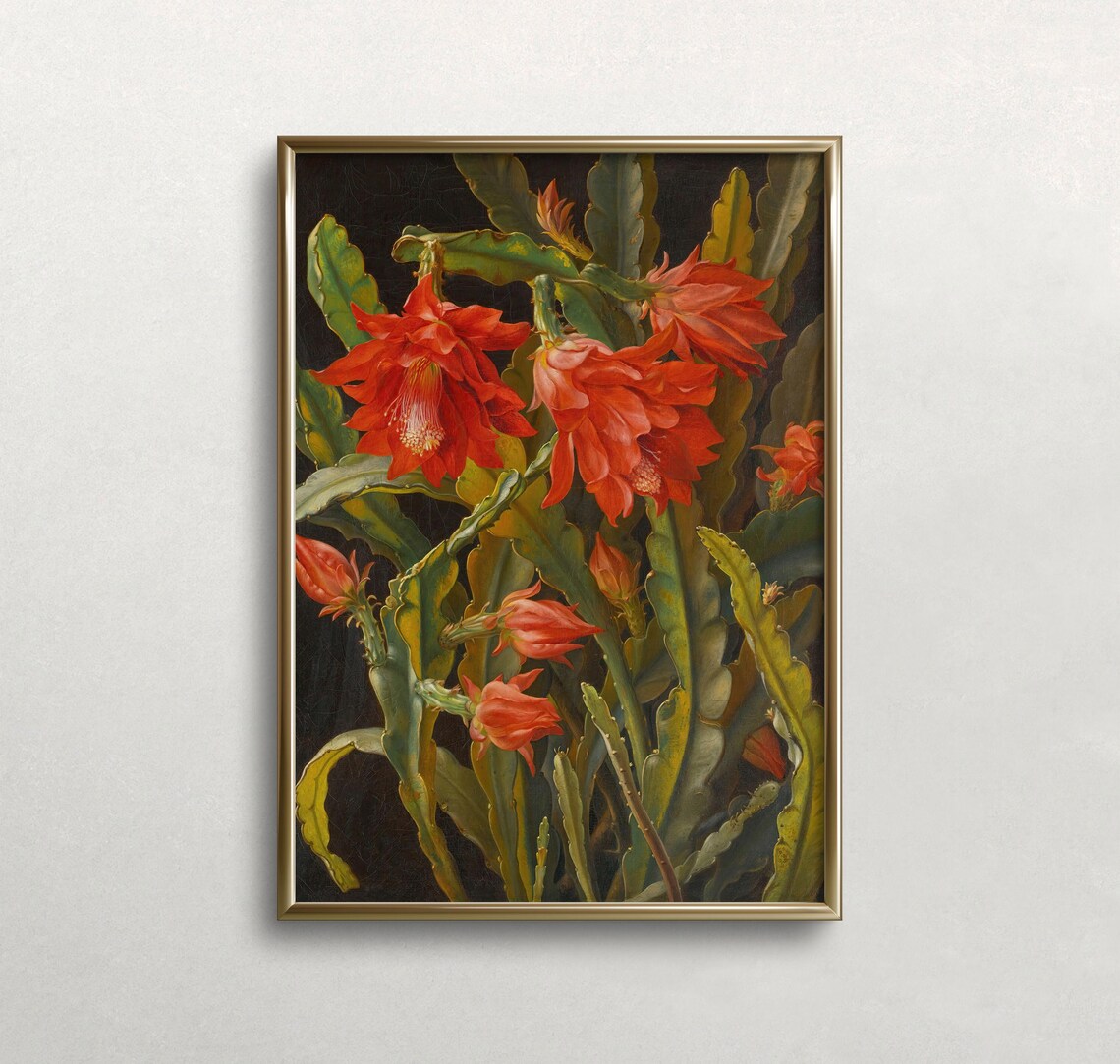 Christmas Cactus Vintage Christmas Art Print - Image 3