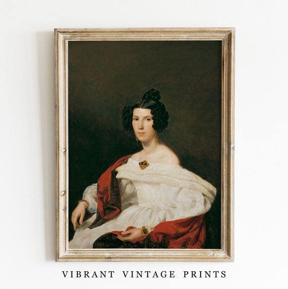 Woman Portrait Vintage Wall Art Victorian Wall Art Muted Neutral Colors Antique Wall Decor Fashion Art Wall Art 58