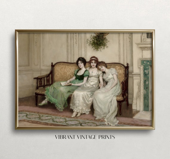 Victorian Women Portrait, Vintage Wall Art Print