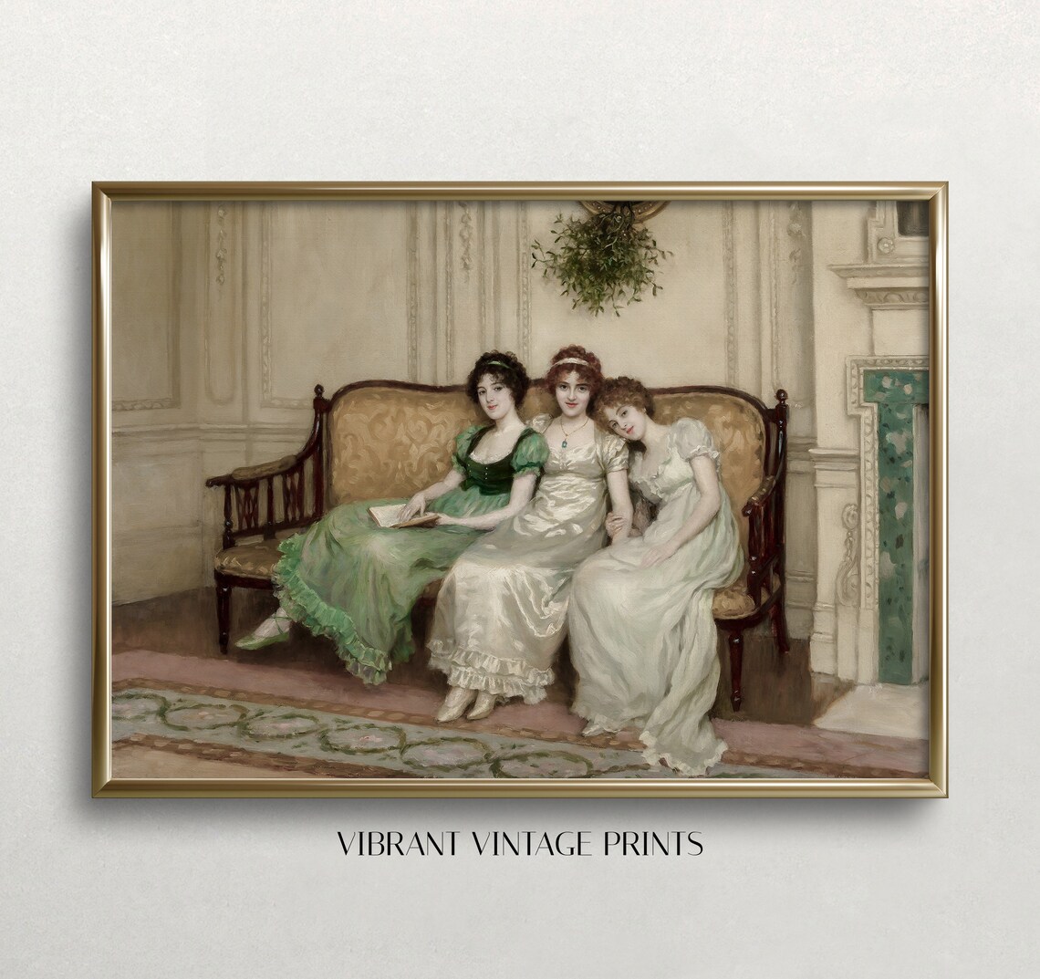 Victorian Women Portrait, Vintage Wall Art Print