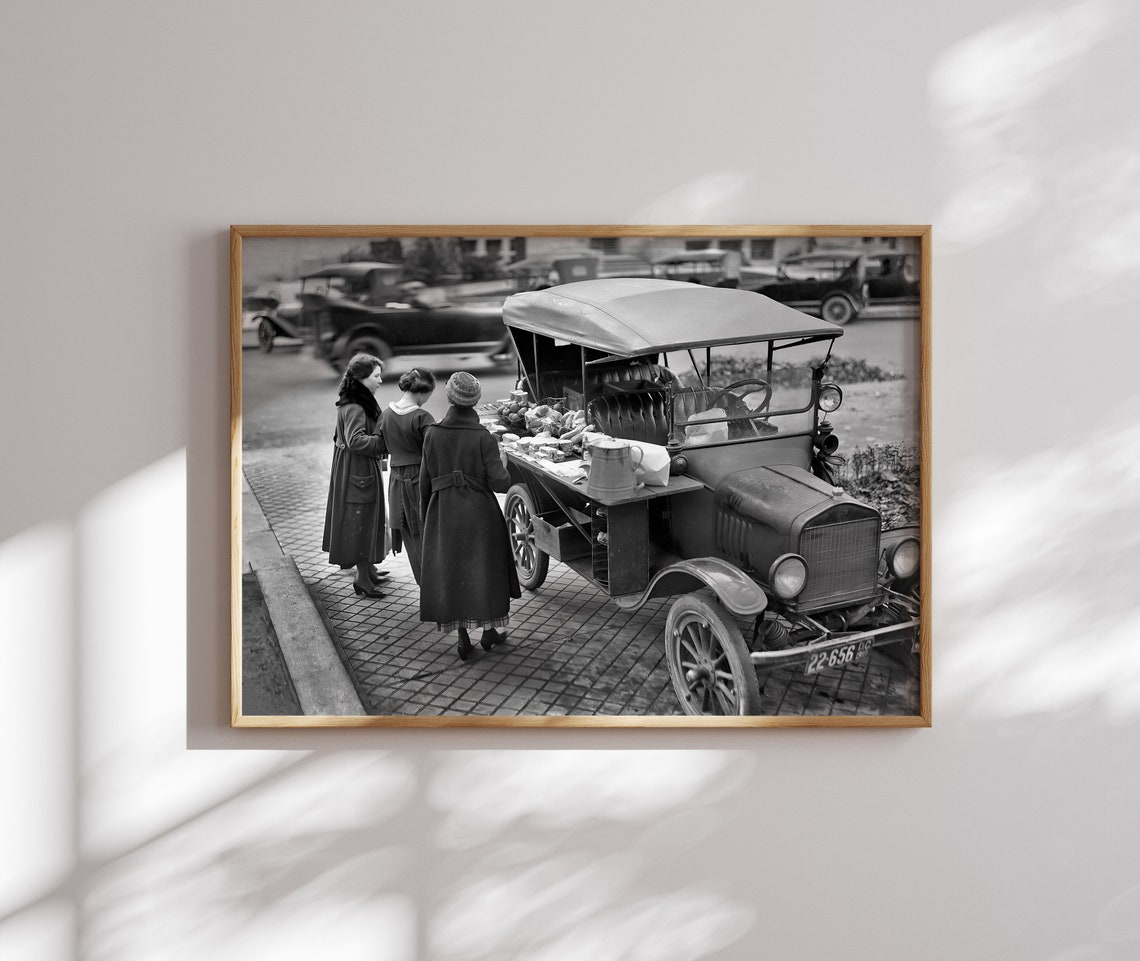 Food Truck Art Black And White Art Vintage Wall Art Old Photo Food Wall Art Funny Art Antique Car Wall Art - Image 3