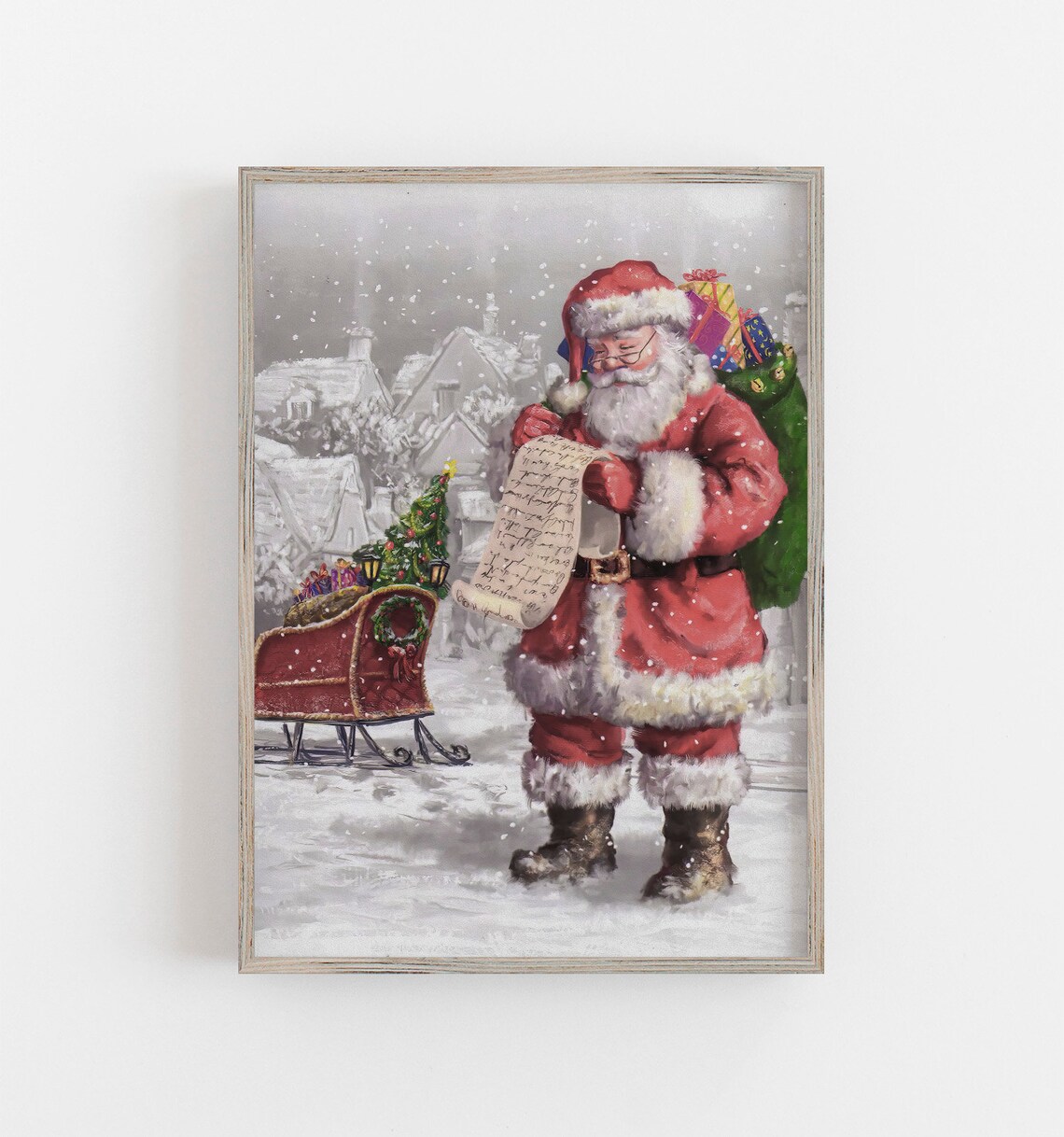 Vintage Santa Claus Christmas Wall Art, Holiday Decor - Image 2