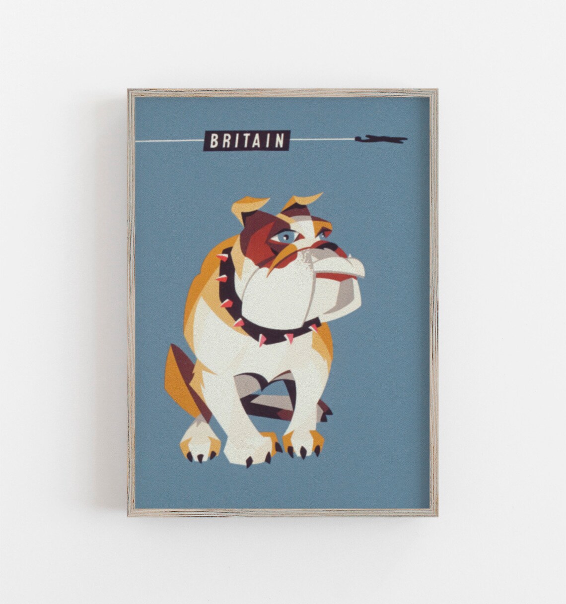 Bulldog Vintage England Art Print, Retro Dog Poster
