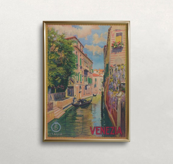 Venice Vintage Travel Poster, Italy Wall Art Print