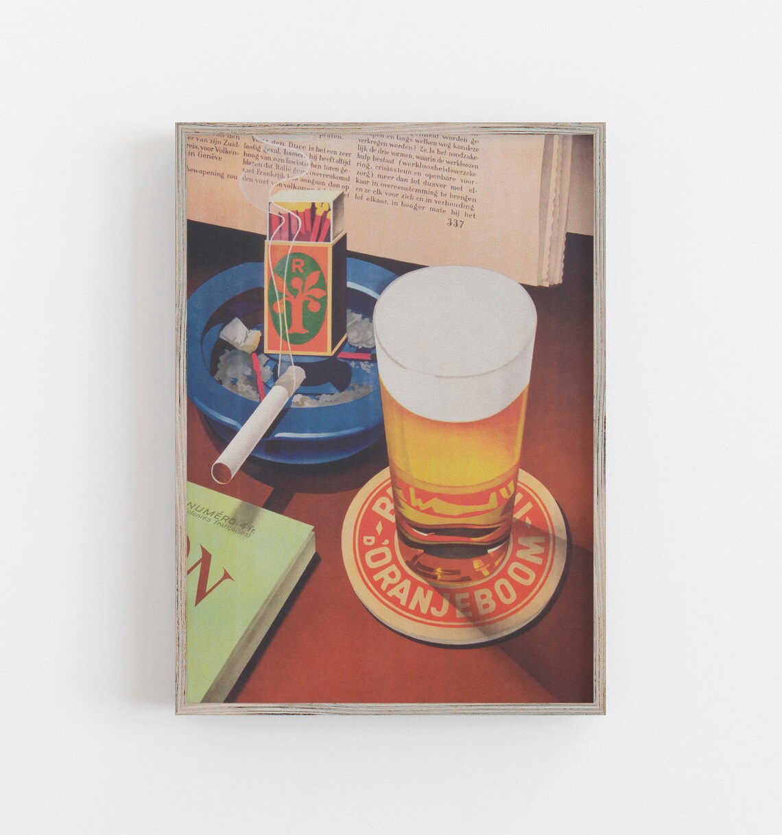Vintage Beer and Cigarette Bar Wall Art Poster