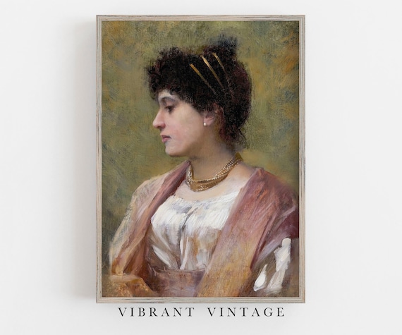Vintage Victorian Woman Portrait, Moody Wall Art Print