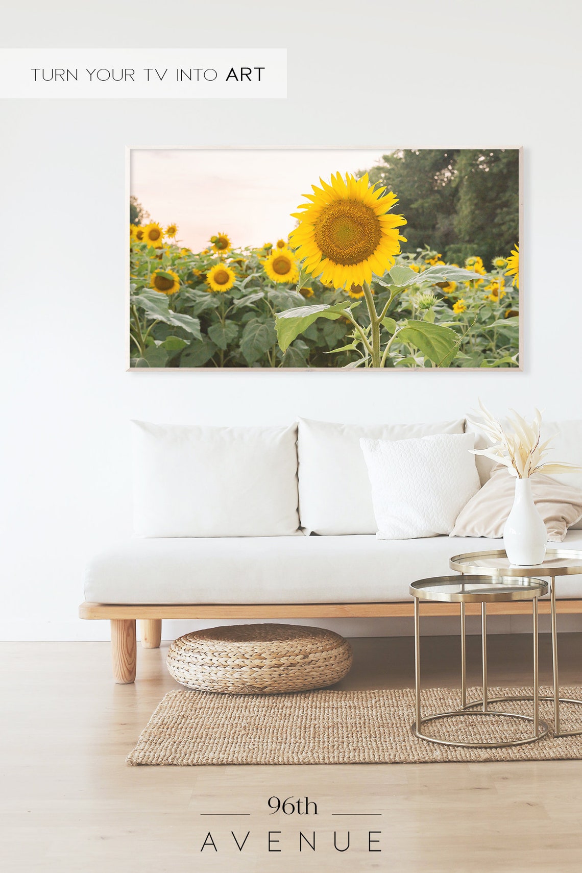 Sunflower Field Golden Hour Backlit Summer Meadow Blooms Print - Image 2