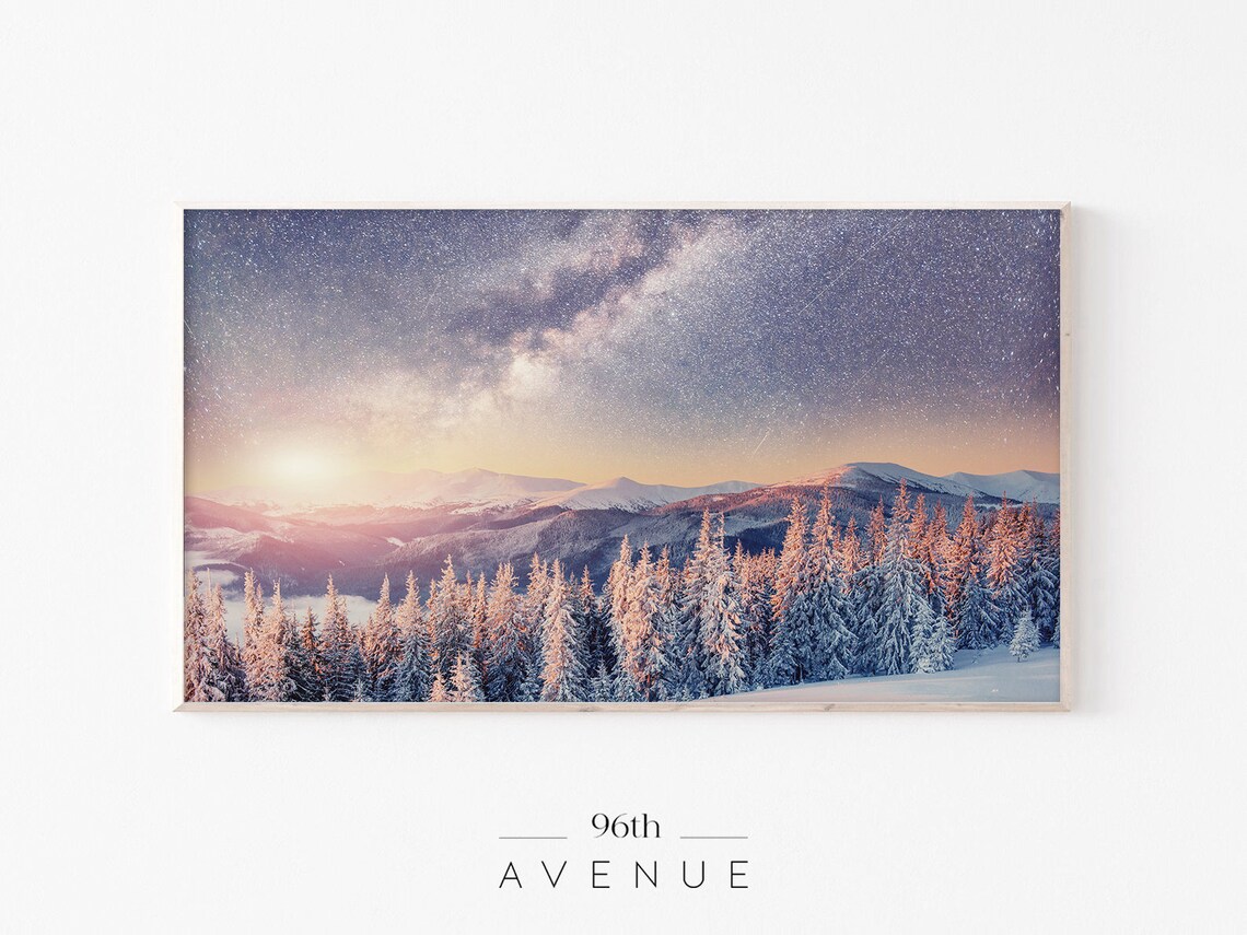 Van Gogh-Inspired Christmas Snowy Trees Travel Poster