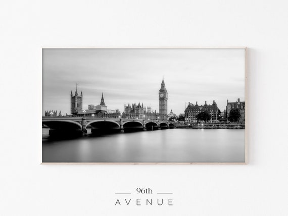 London Travel Poster, Black And White